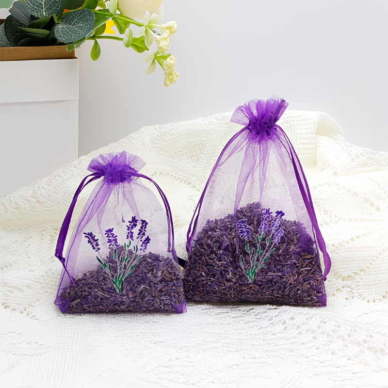 20 個ラベンダーパターン巾着メッシュバッグドライフラワーハ - Dried Flower Bulk のレビューと価格