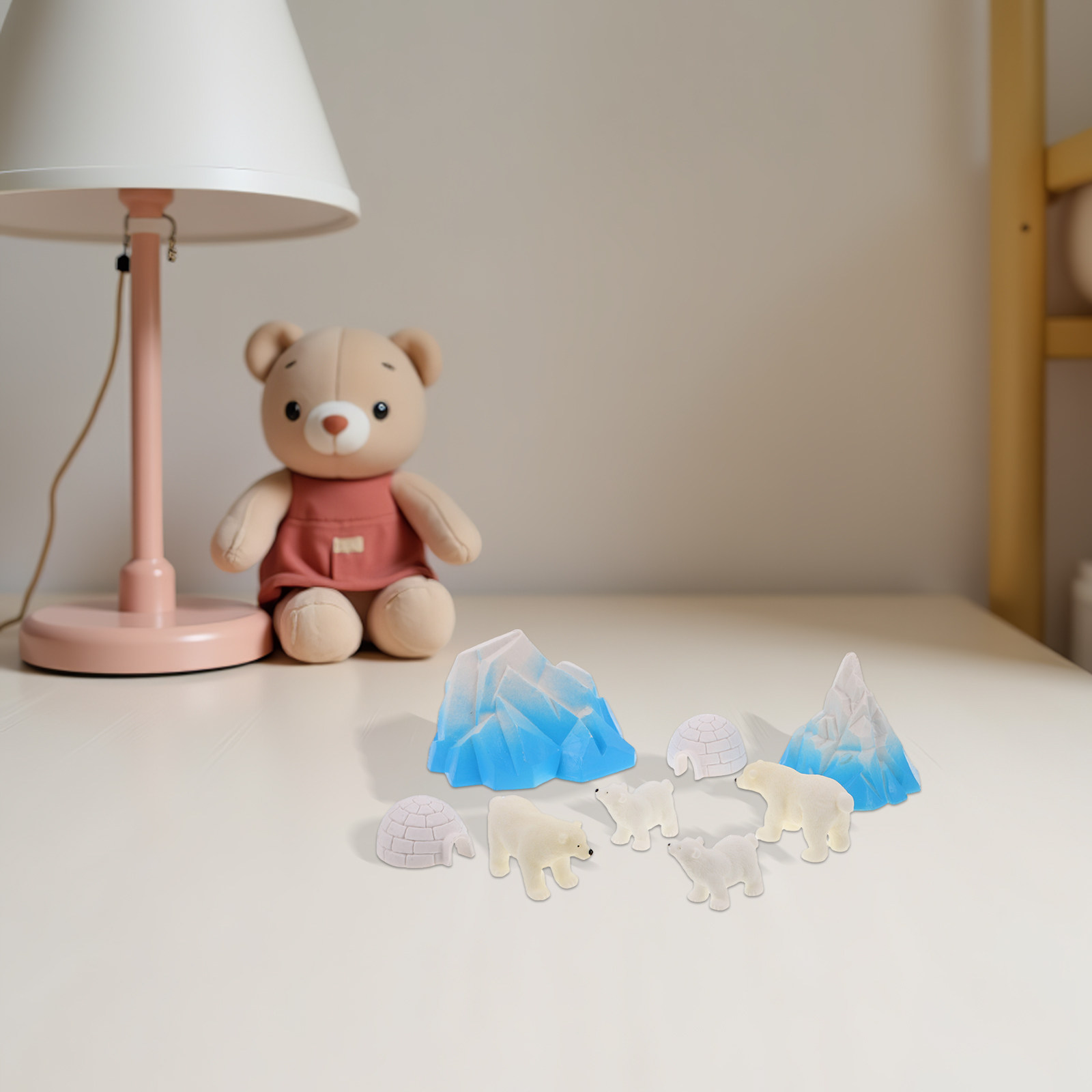 8個入りミニ樹脂製シロクマ北極ジオラマ、氷の家、氷のドーム、 - Crafting Resin のレビューと価格