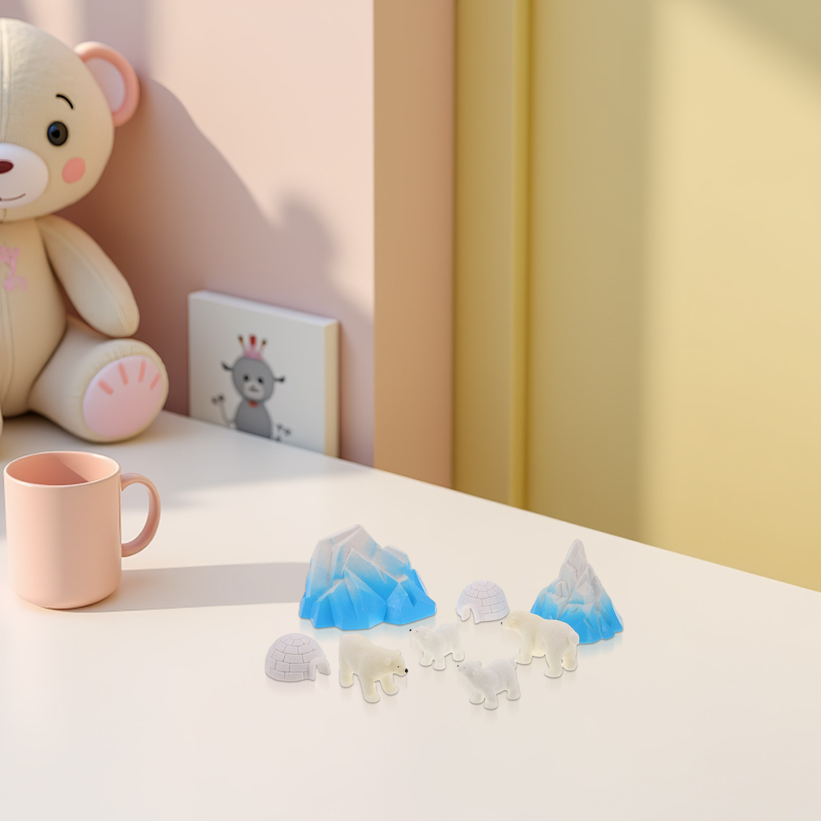 8個入りミニ樹脂製シロクマ北極ジオラマ、氷の家、氷のドーム、 - Crafting Resin のレビューと価格