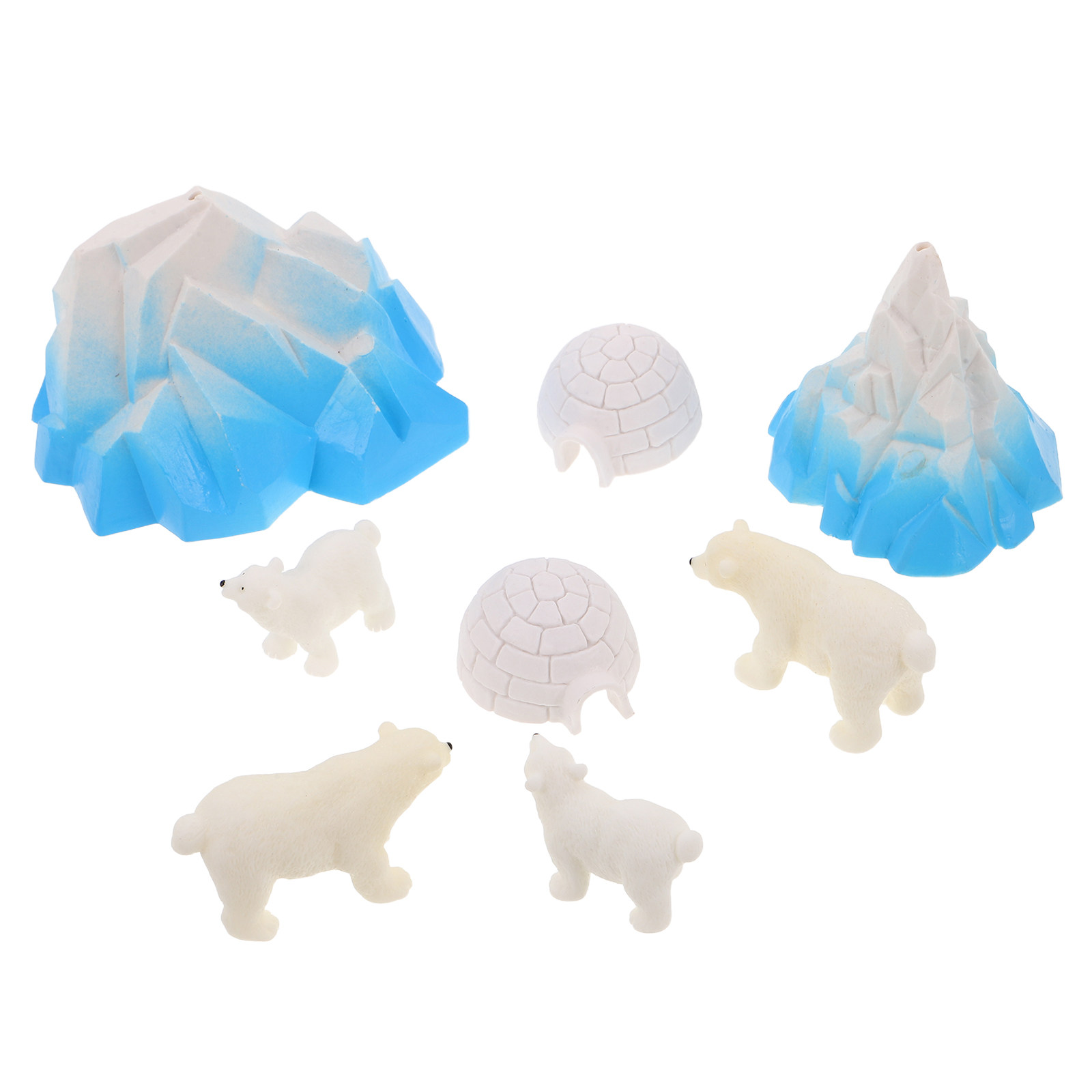8個入りミニ樹脂製シロクマ北極ジオラマ、氷の家、氷のドーム、 - Crafting Resin のレビューと価格