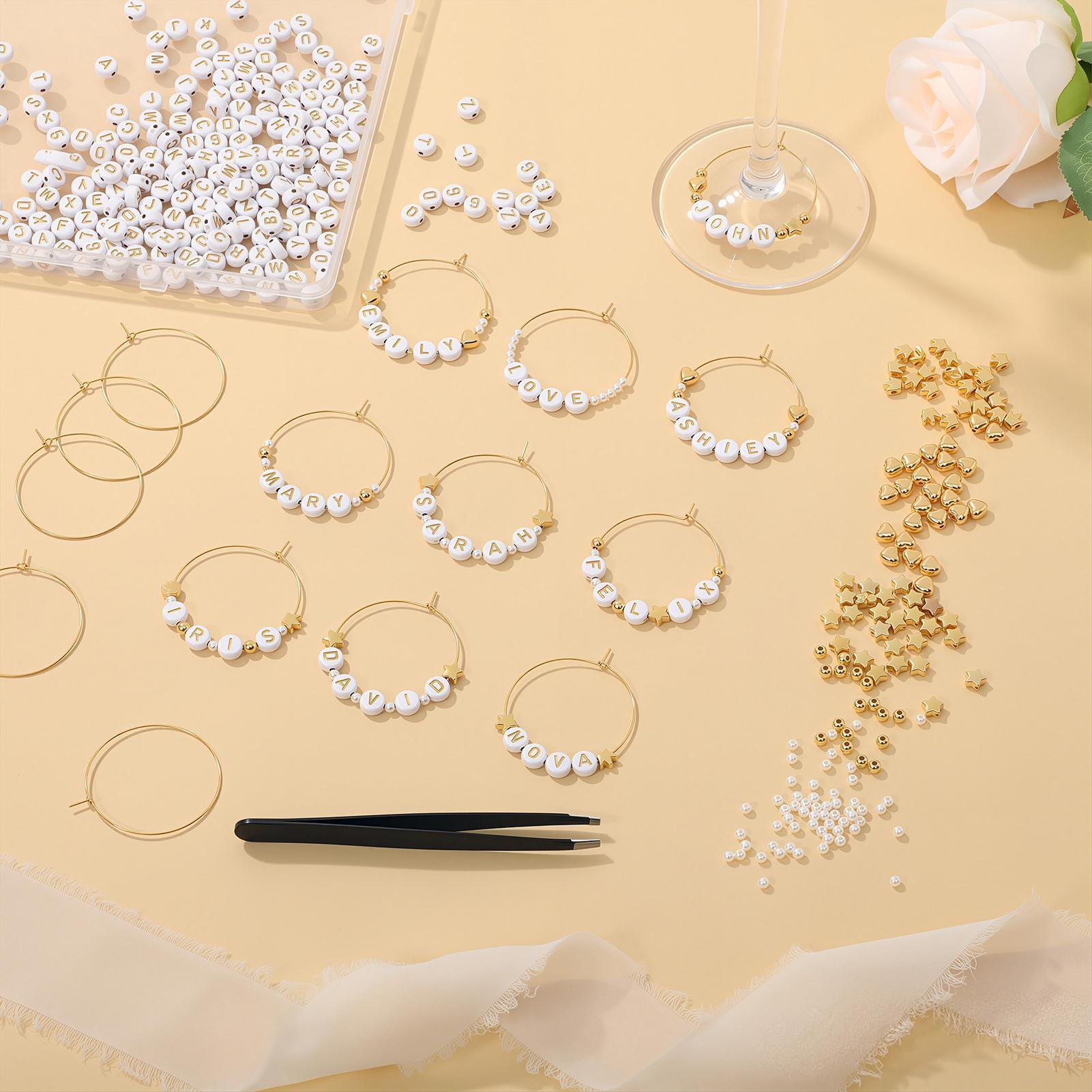 ビーズとピンセット付きグラス用ドリンクチャーム、レジン製DI - Resin Crafts Diy のレビューと価格