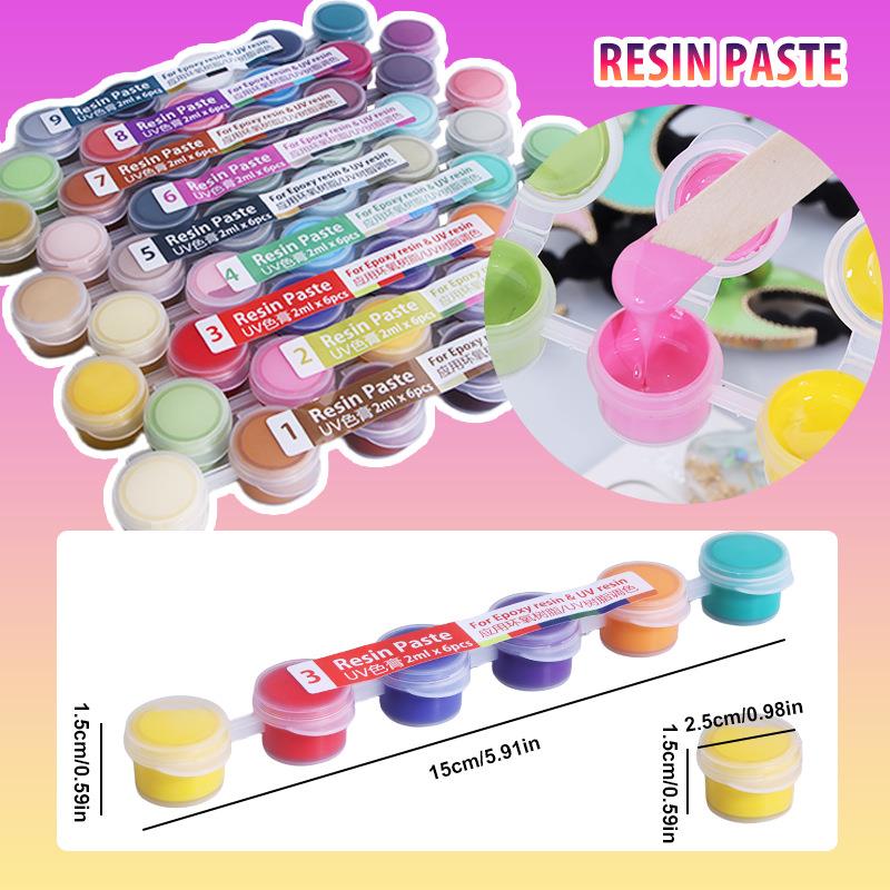6色/セットペースト顔料UVレジン接着剤液体着色剤染料インク - Resin Pigment Set のレビューと価格