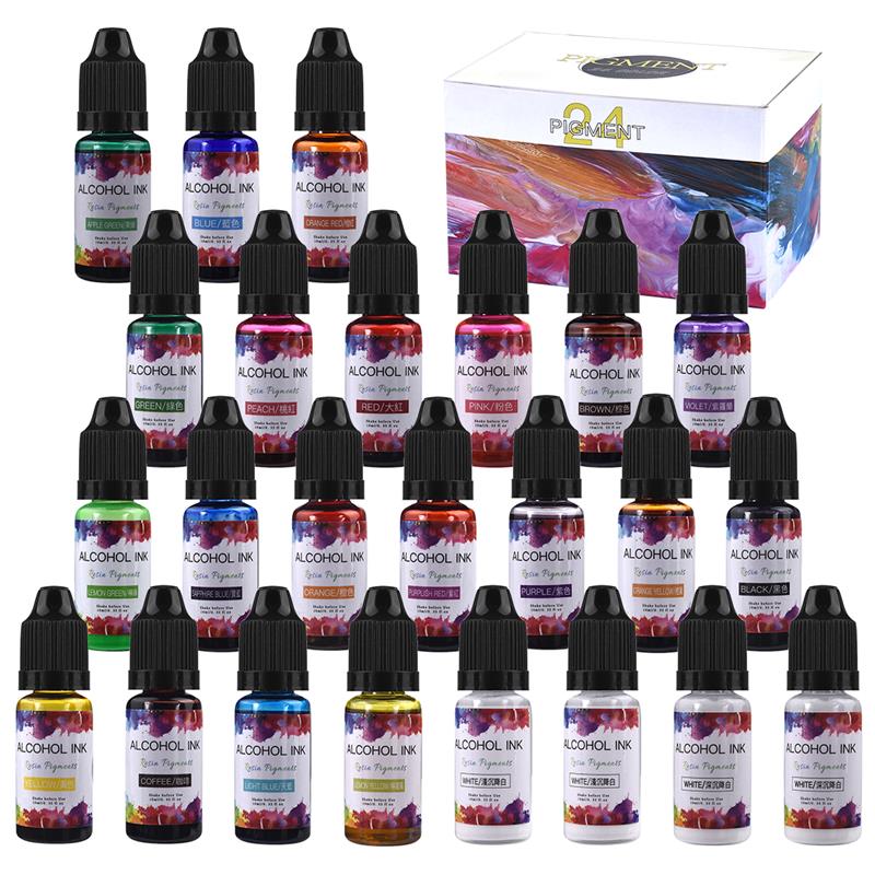 1セットエポキシ樹脂顔料キットアートインクアルコール液体着色 - Resin Dye Alcohol のレビューと価格